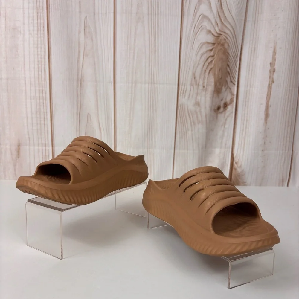 KuaiLu Recovery Slide Sandals Comfort Orthopedic Support Plantar Fasciitis Tan 8 - Picture 4 of 14